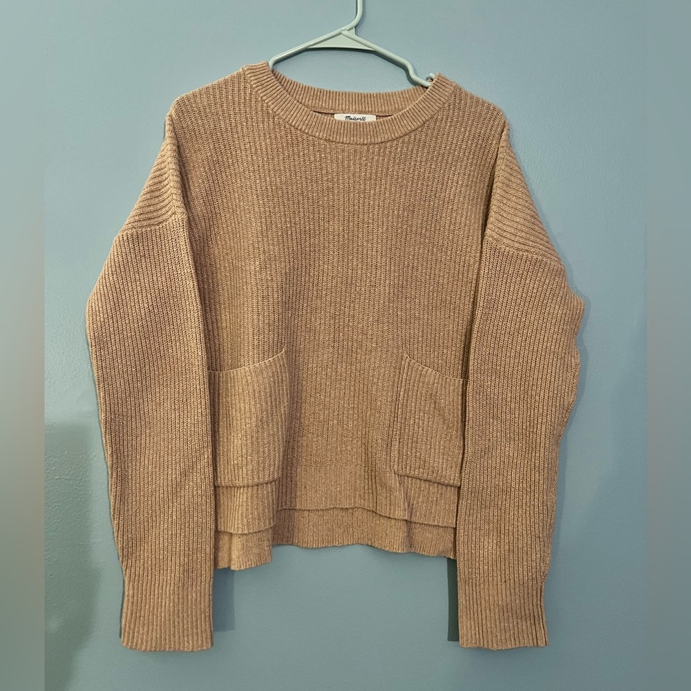 Madewell Beige Ribbed Knit Sweater